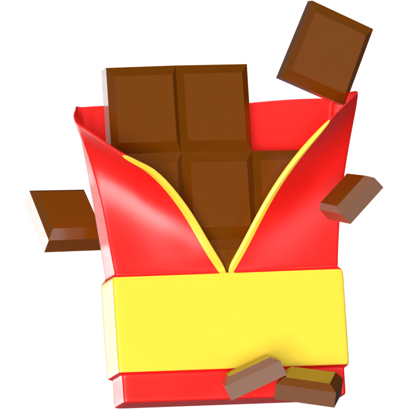 Chocolate Bar 3D Animated Icon 3D Graphic