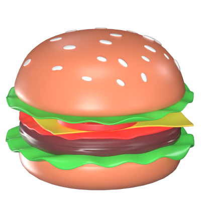 Burger 3D Animated Icon 3D Graphic