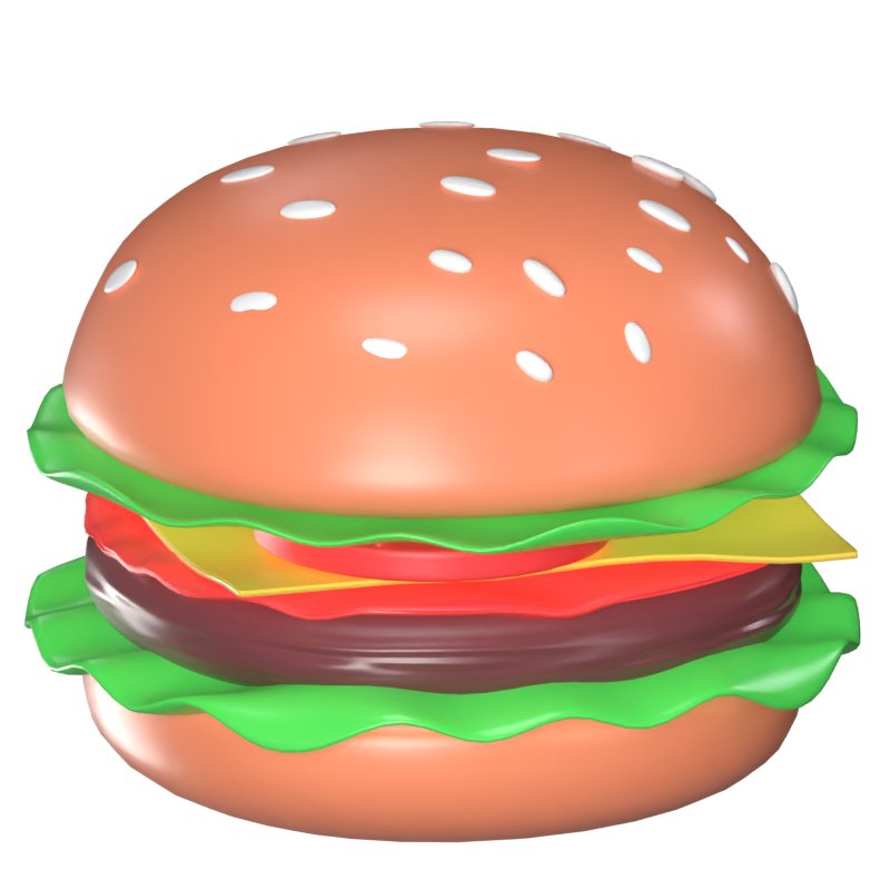 Burger 3D Animated Icon 3D Graphic