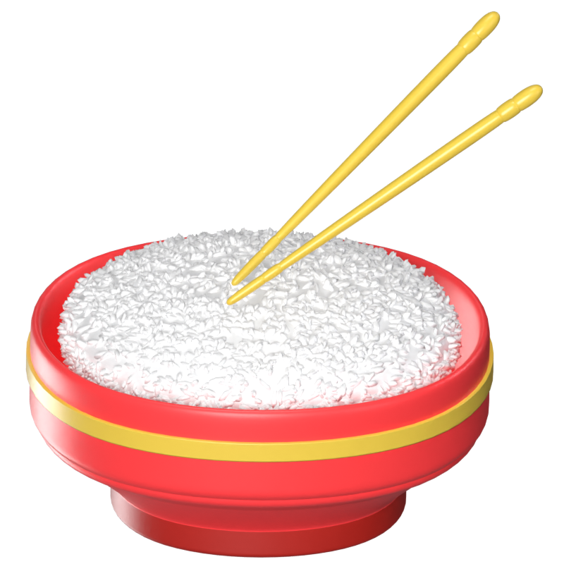 Rice Bowl 3D Animated Icon 3D Graphic