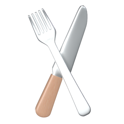 Fork And Knife 3D Animated Icon 3D Graphic