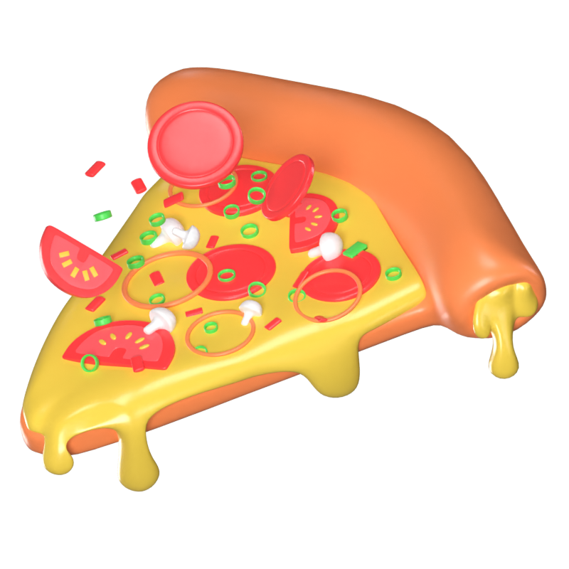 Pizza 3D Animierte Ikone 3D Graphic