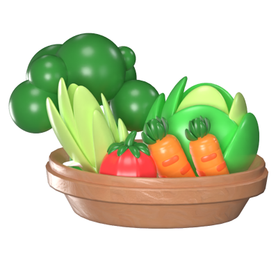 Vegetables 3D Animated Icon 3D Graphic