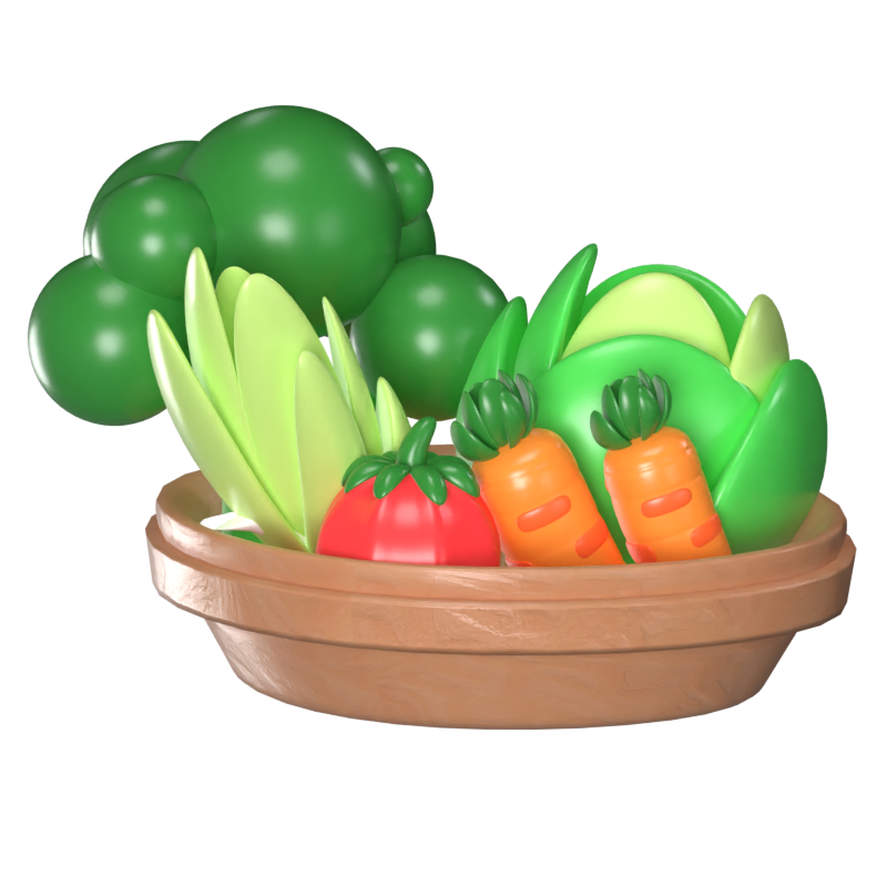 Vegetables 3D Animated Icon 3D Graphic