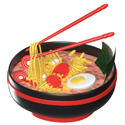 Noodles Ramen 3D Animated Icon 3D Graphic