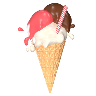 Ice Cream 3D Animated Icon 3D Graphic