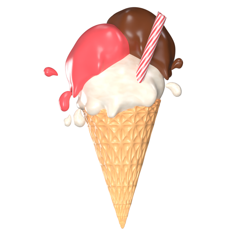 Ice Cream 3D Animated Icon 3D Graphic