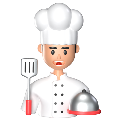 Male Chef 3D Animated Icon 3D Graphic