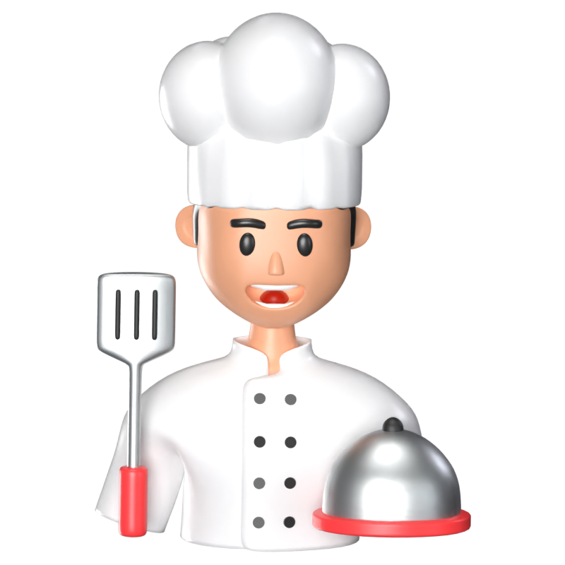 Chef Masculino Icono Animado 3D 3D Graphic