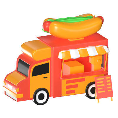  Food Truck 3D Animated Icon 3D Graphic
