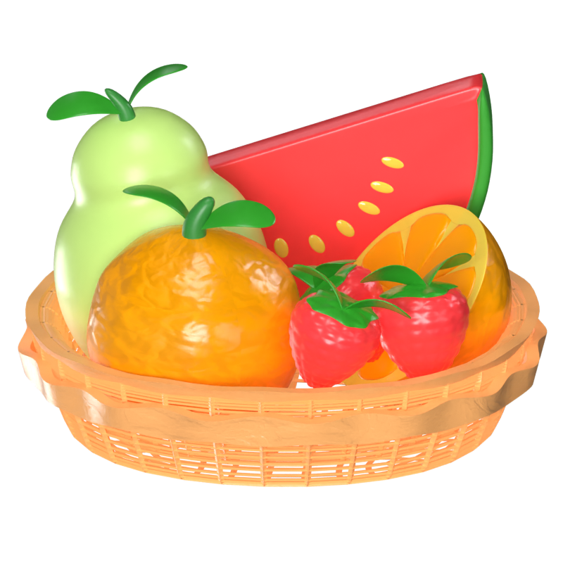 Icono animado de frutas en 3D 3D Graphic