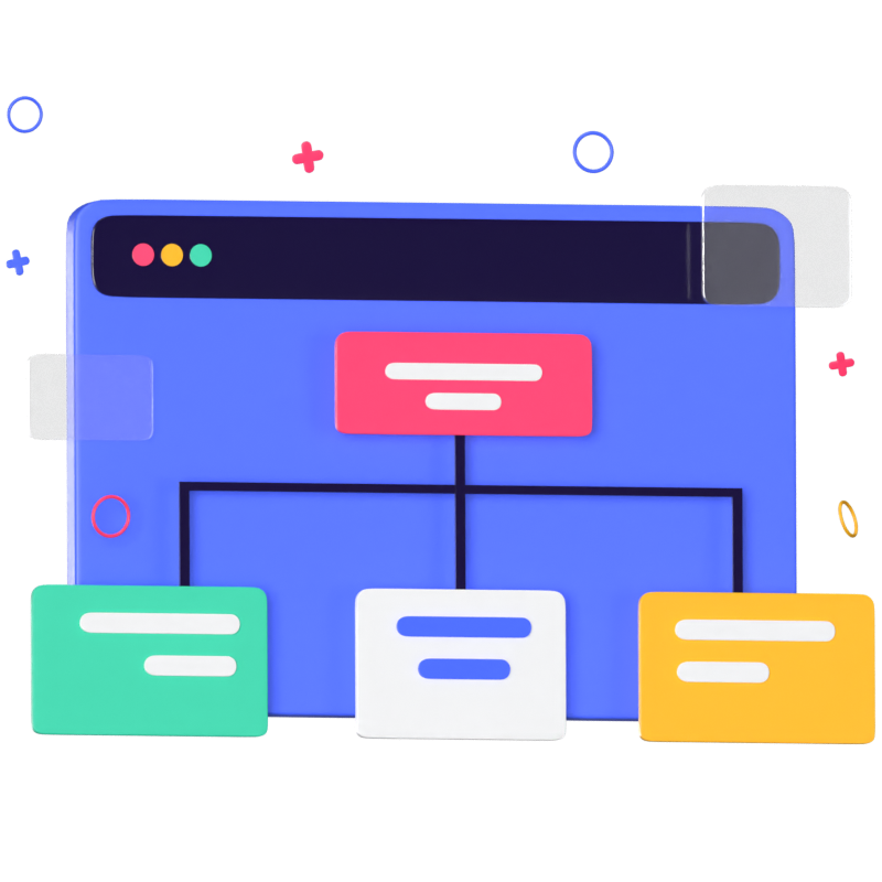 Sitemap 3D Animierte Ikone 3D Graphic