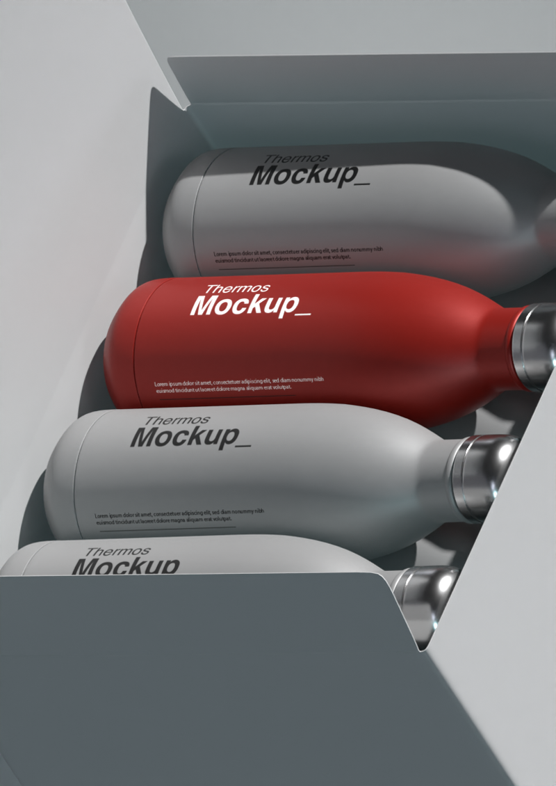 thermoskannen in box 3d mockup 3D Template