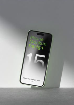 iPhone In Background With Shadows 3D Animated Mockup 3D Template