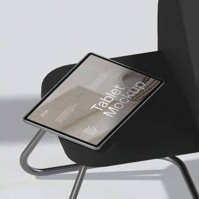 Tablet In Chair 3D Animated Mockup 3D Template