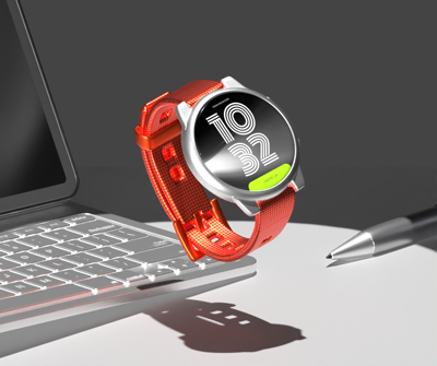 Smart Watch With Pen And Tablet 3D Animated Mockup 3D Template