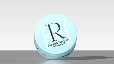Round Tin Can 3D Animated Mockup 3D Template