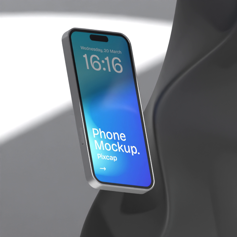 Phone 3D Mockup Design Minimalist With Nice Lighting