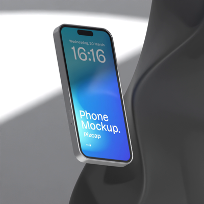 Phone 3D Mockup Design Minimalist With Nice Lighting 3D Template
