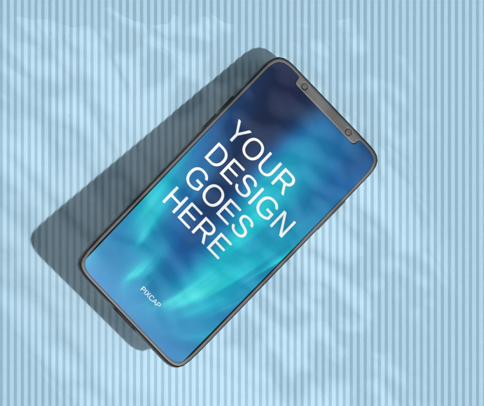 Simple 3D Phone Mockup With Pattern Background