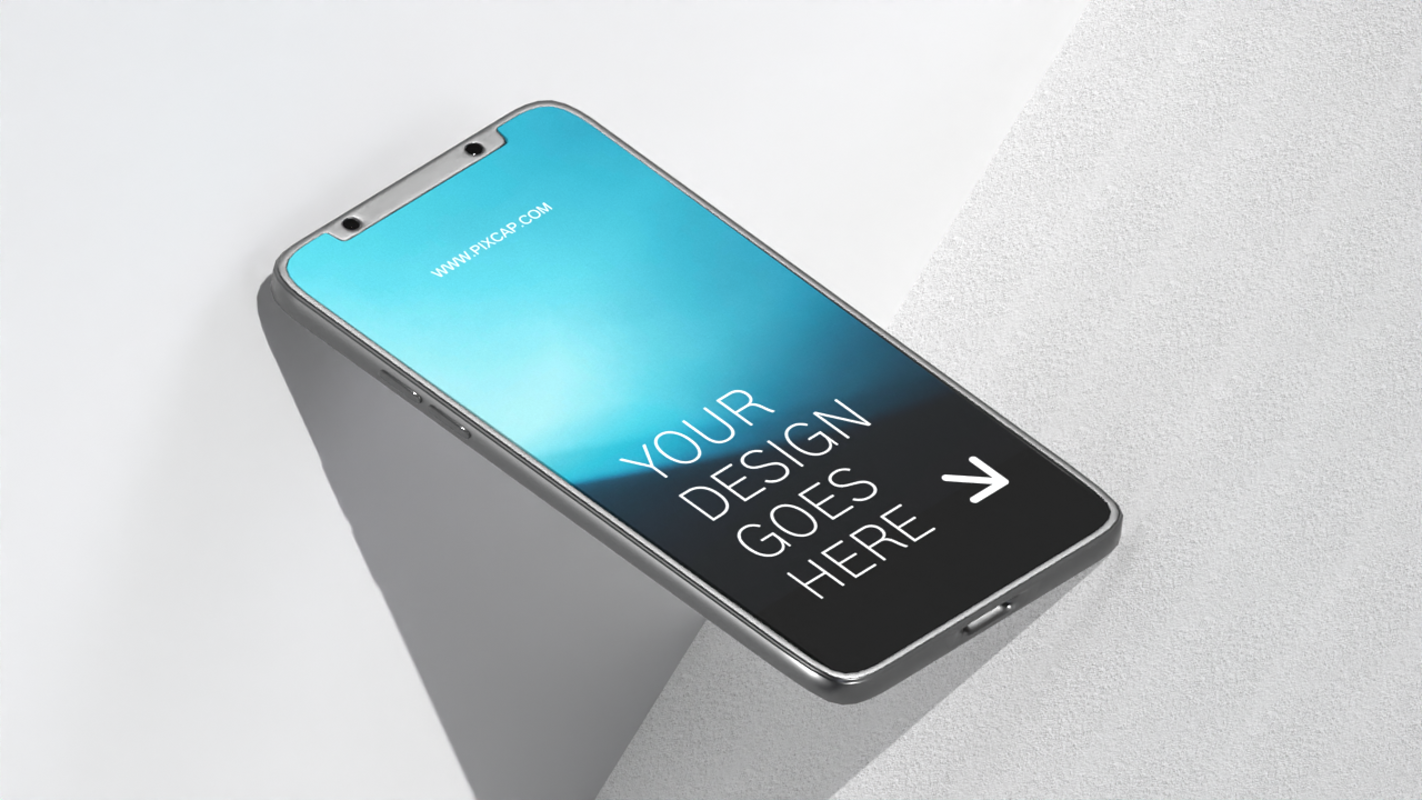 3D Phone Mockup With Clean And Minimalist Background