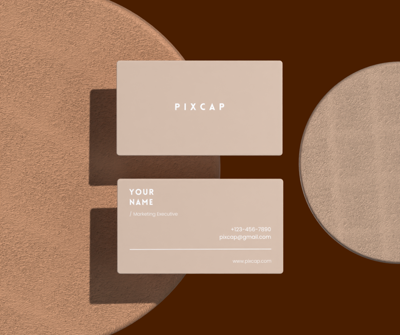 3D Static Mockup Stationery Business Card Warm Colors Themed 3D Template