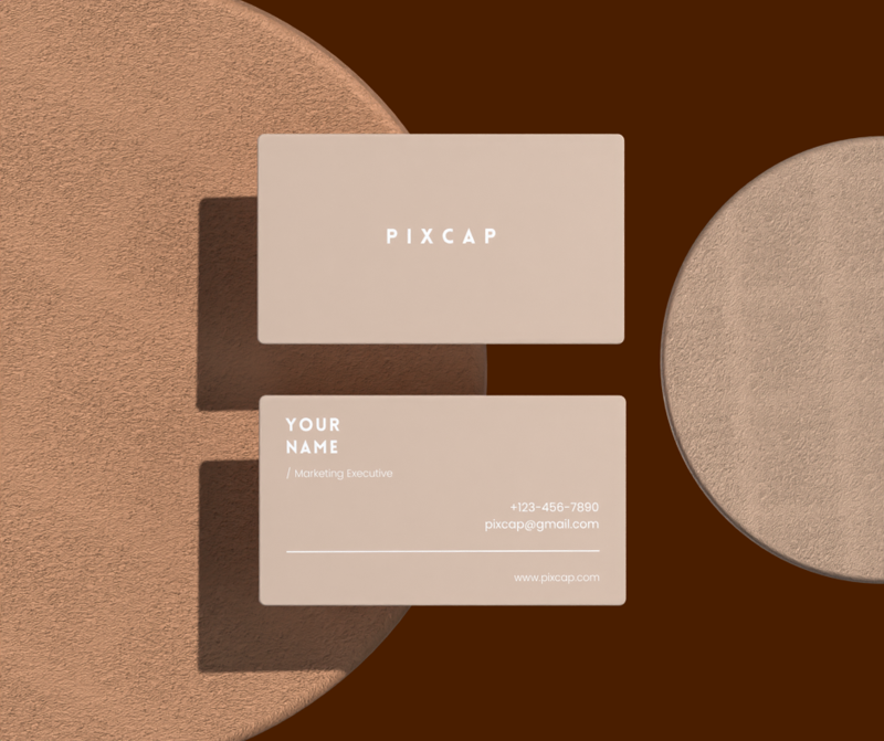 3D Static Mockup Stationery Business Card Warm Colors Themed