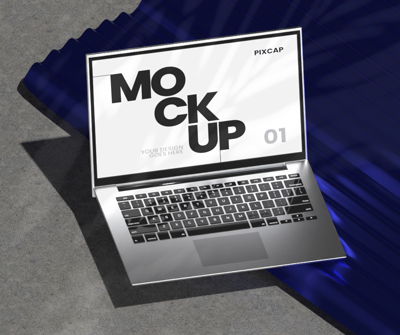Laptop Mockup With Curvy Shapes 3D Mockup 3D Template