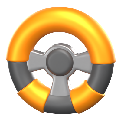 3D Steering Wheel Icon 3D Graphic