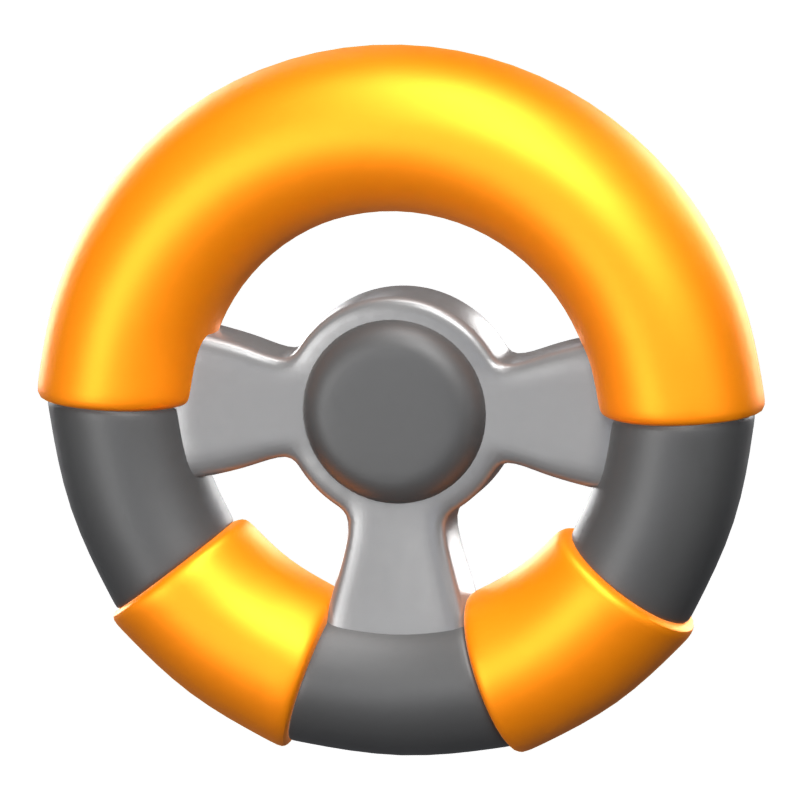 3D Steering Wheel Icon 3D Graphic