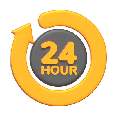 3D 24 Hour Service Sign 3D Graphic
