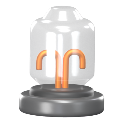 3D Car Bulb Icon 3D Graphic