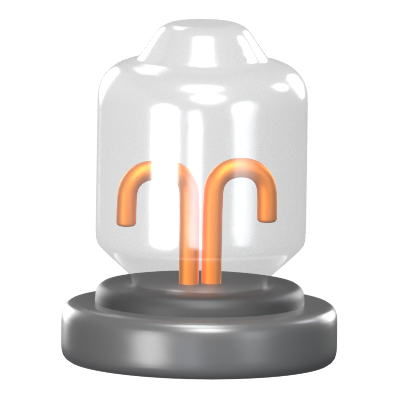 3D Car Bulb Icon 3D Graphic