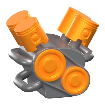 3D Car Engine Icon 3D Graphic
