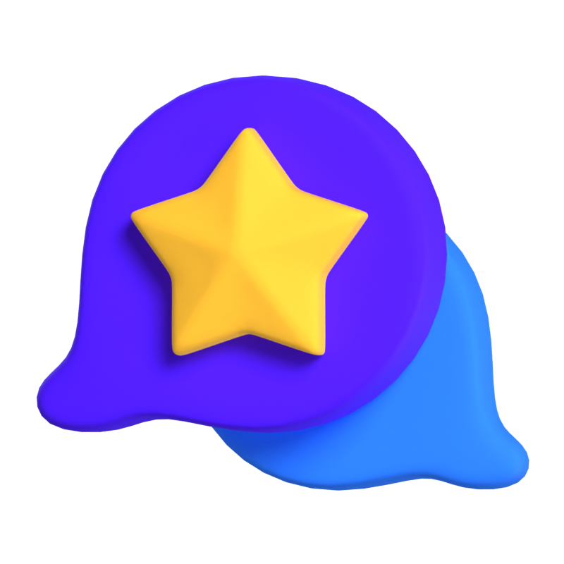 Customer Feedback With Star 3D Icon 3D Graphic