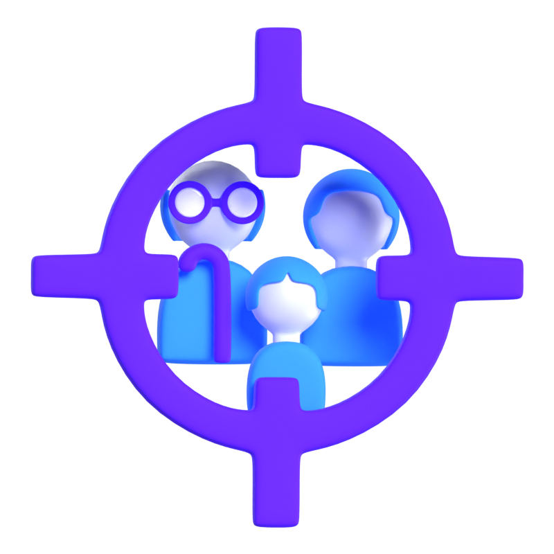 3D Target Customers Icon Model