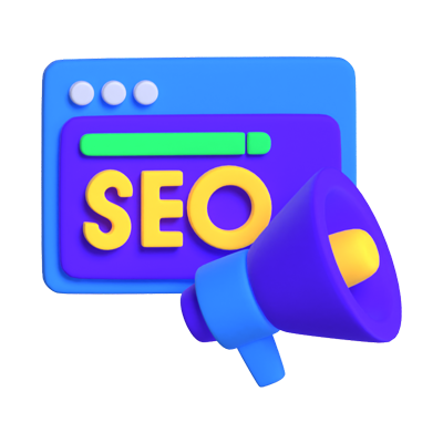 3D SEO Marketing With Megaphone 3D Graphic