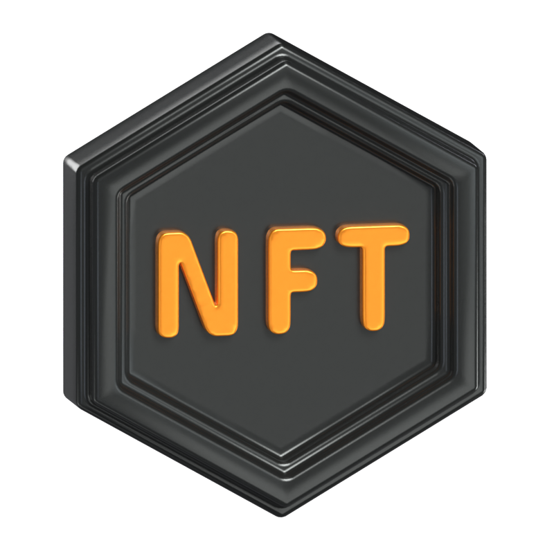 3D NFT Badge Modell der Tokenisierung 3D Graphic