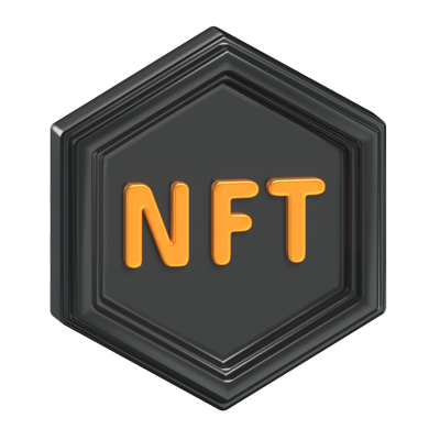 3D NFT Badge Model Of The Tokenization 3D Graphic