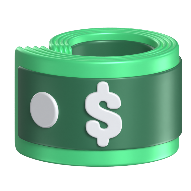 3D Bankroll Money 3D Graphic