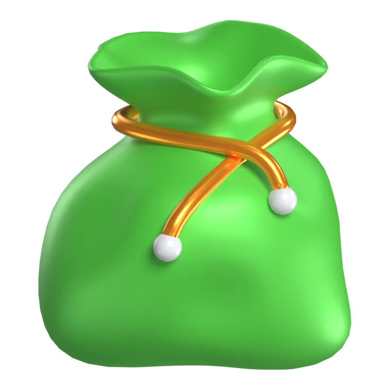 Moneybag 3D Model Of Overflowing Wealth 3D Graphic