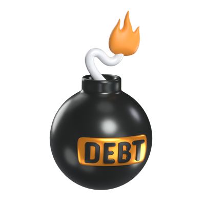 3D Debt Bomb Unraveling The Risks And Impacts In Financial Realms 3D Graphic