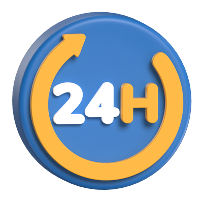 24 Hours 3D Icon 3D Graphic