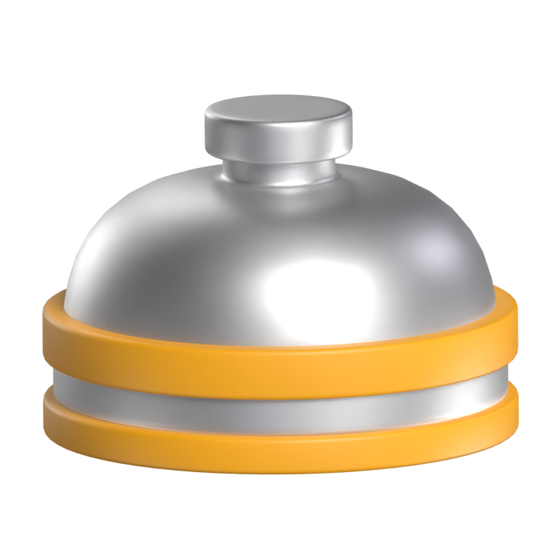 3D Reception Ring Bell Icon 3D Graphic