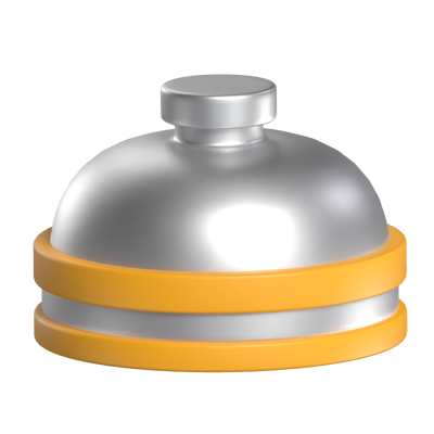 3D Reception Ring Bell Icon 3D Graphic