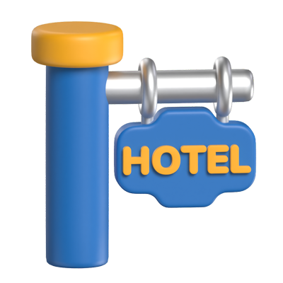 3D Standing Hotel Sign 3D Graphic