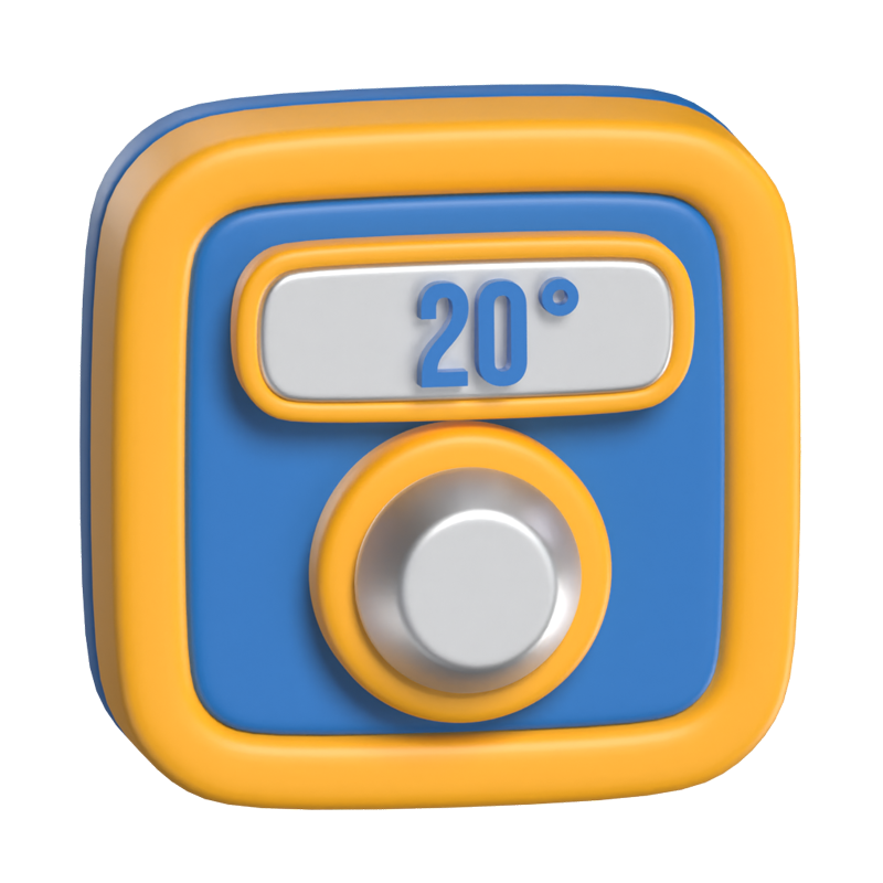 Room Thermostat 3D Icon Model With Controller 3D Graphic