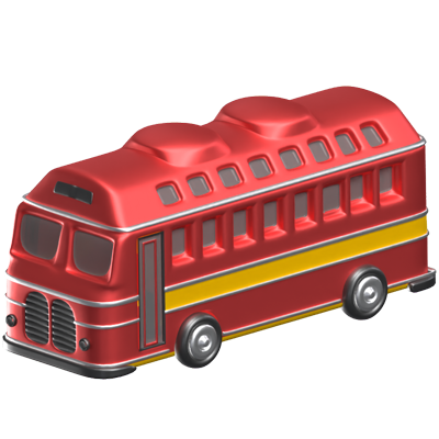 Bus 3D Animated Icon 3D Graphic