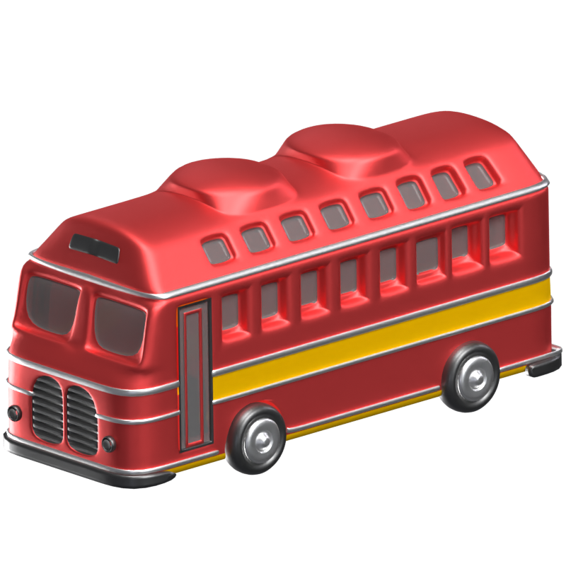 Bus 3D Animated Icon 3D Graphic