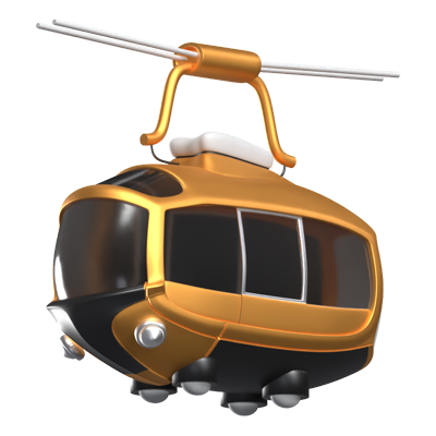 Cable Car 3D Animated Icon 3D Graphic